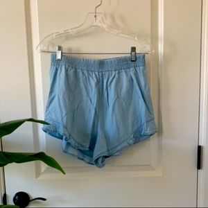 RD Style High Waist Flowy Tencel Chambray Shorts